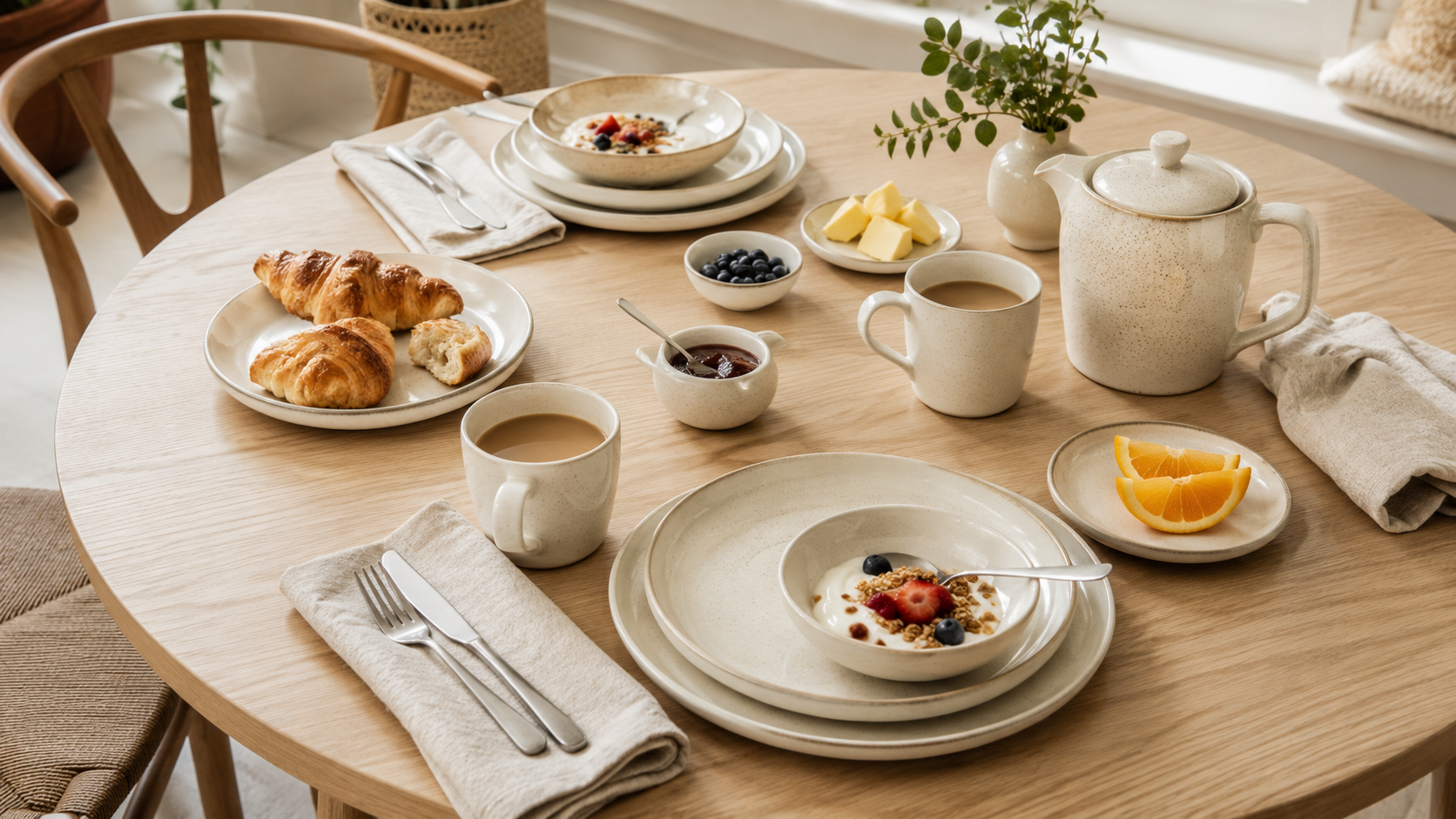 Warm breakfast tableware